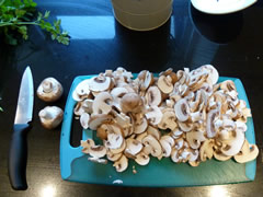 Chop the mushrooms fairly thinly