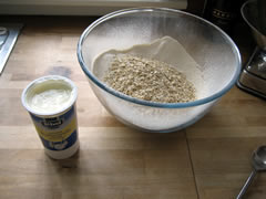 Buttermilk, flour and oats