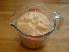 Yeast froths after 10 minutes
