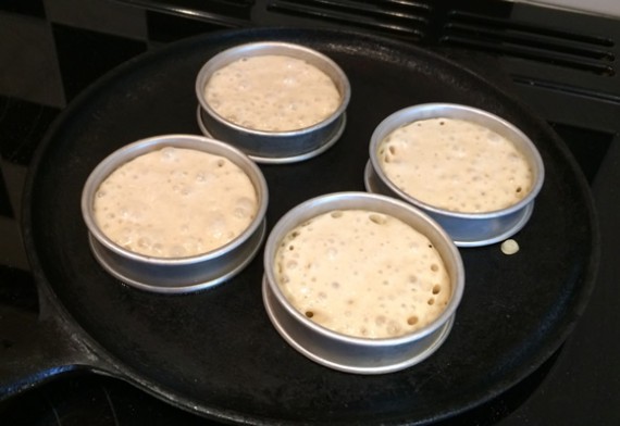 Home-made crumpets