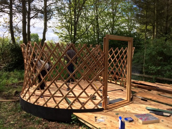 Yurt under construction