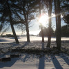 Snow on Carnoustie golf course