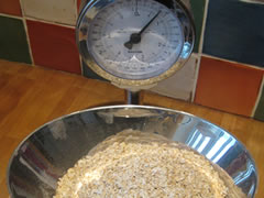 Weighing oats