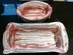 Bacon-lined dishes