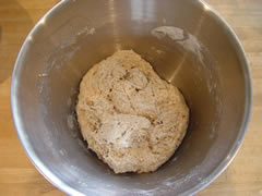 Mix the dough until it comes away clean from the bowl