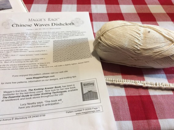 Knitting dishcloth
