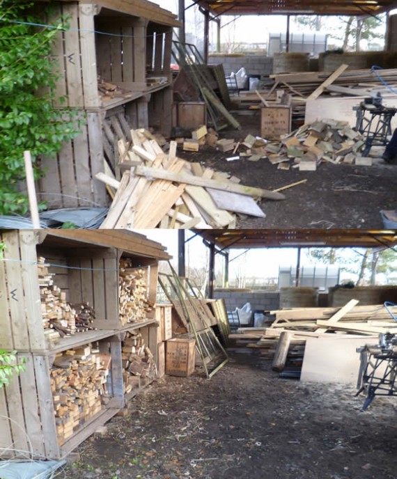Barn before and after