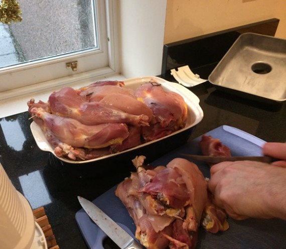 Butchering cull hens