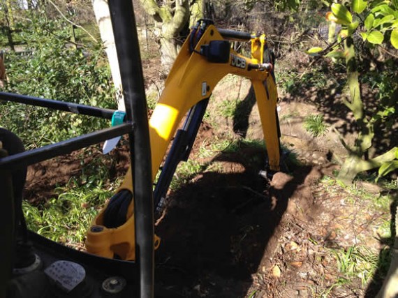 Mini-digger in action