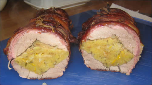 Stuffed pork fillet