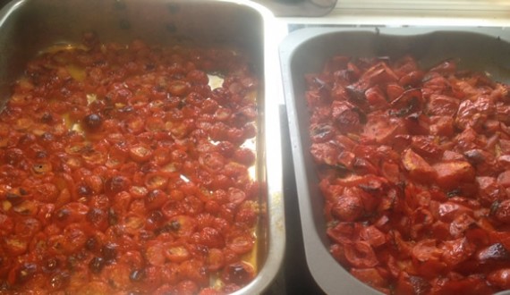 Roasted tomatoes for sauce